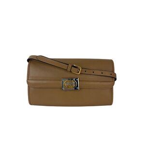 Gucci Lambskin G Linea Matisse Interlocking Beige Clutch Shoulder Bag